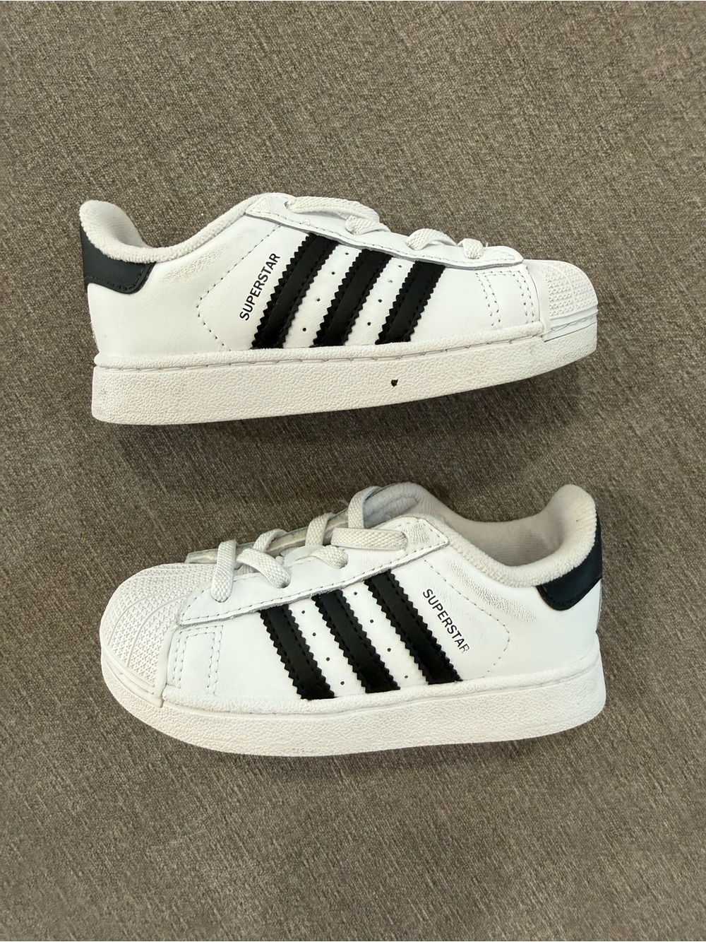 Adidas Super Star II Toddler Elastic Lace Sneakers White 7.5